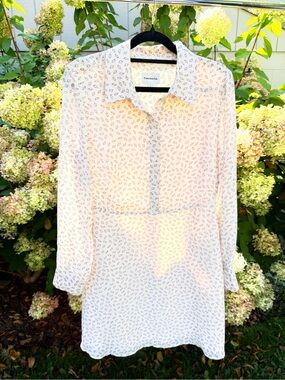 Frank & Oak Cream Printed Shirt Dress